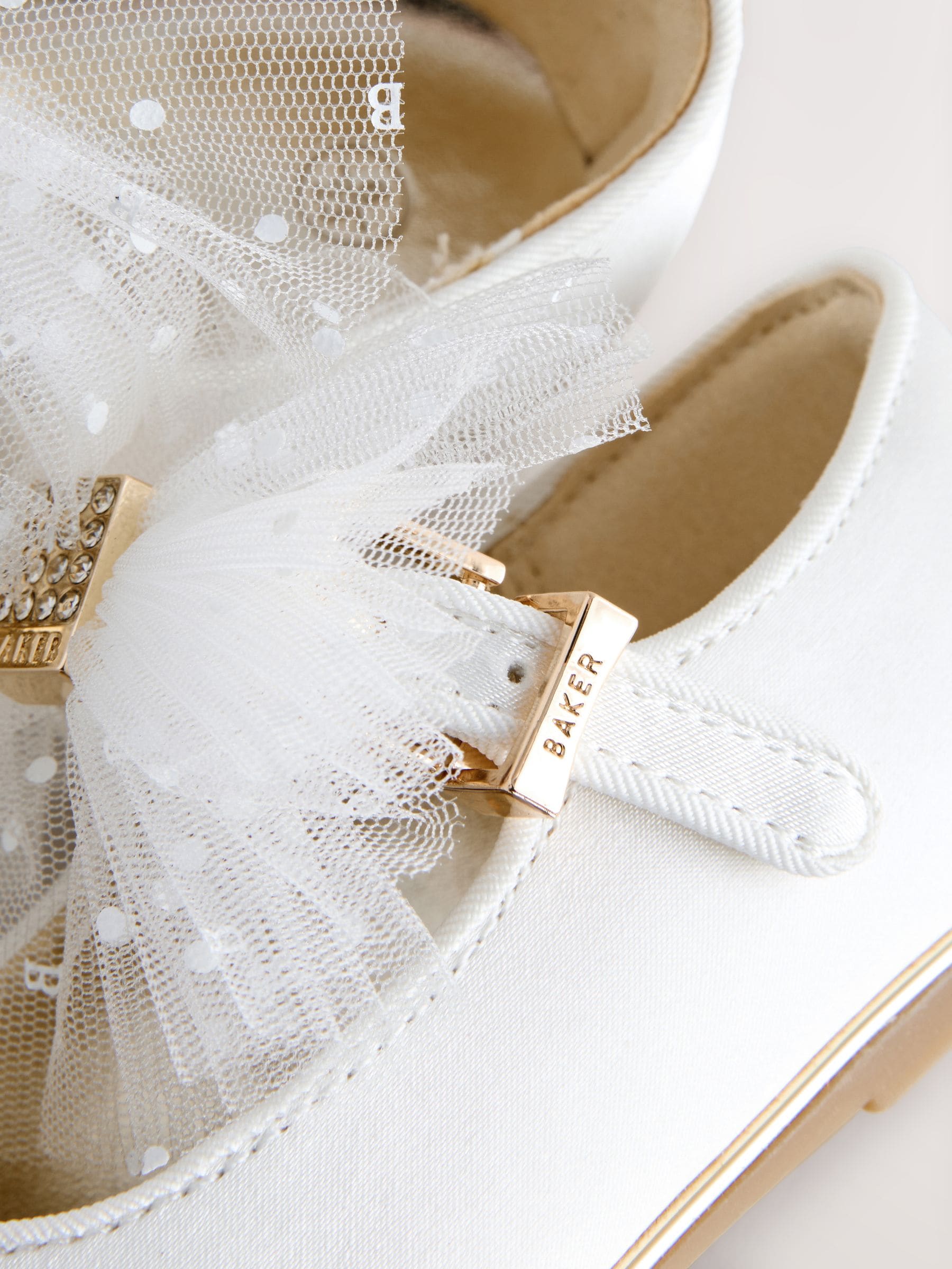 Ivoor - Baker By Ted Baker Mary Jane gelegenheidsschoenen met strik voor meisjes