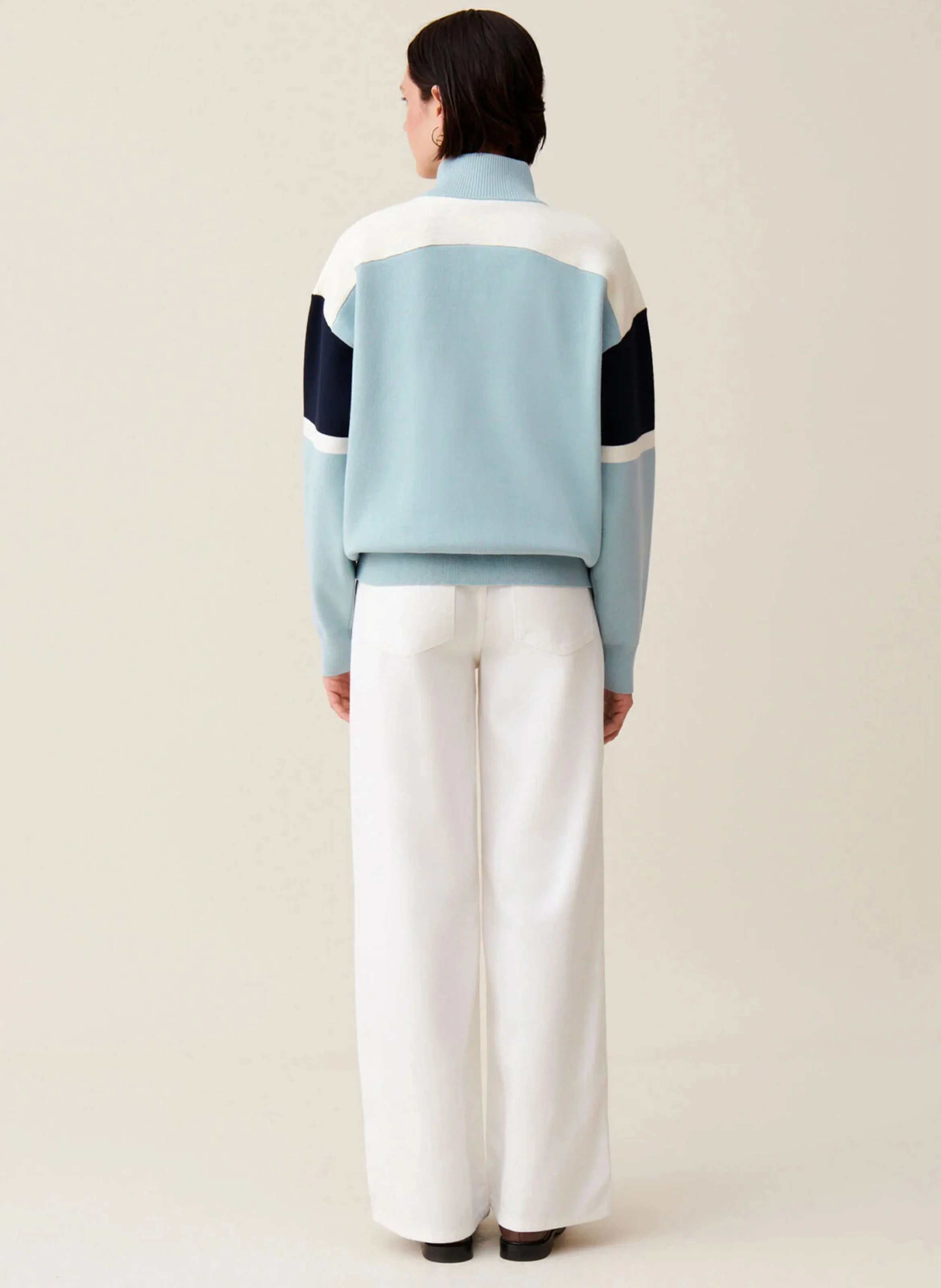 Sweat ample col camionneur | Bleu