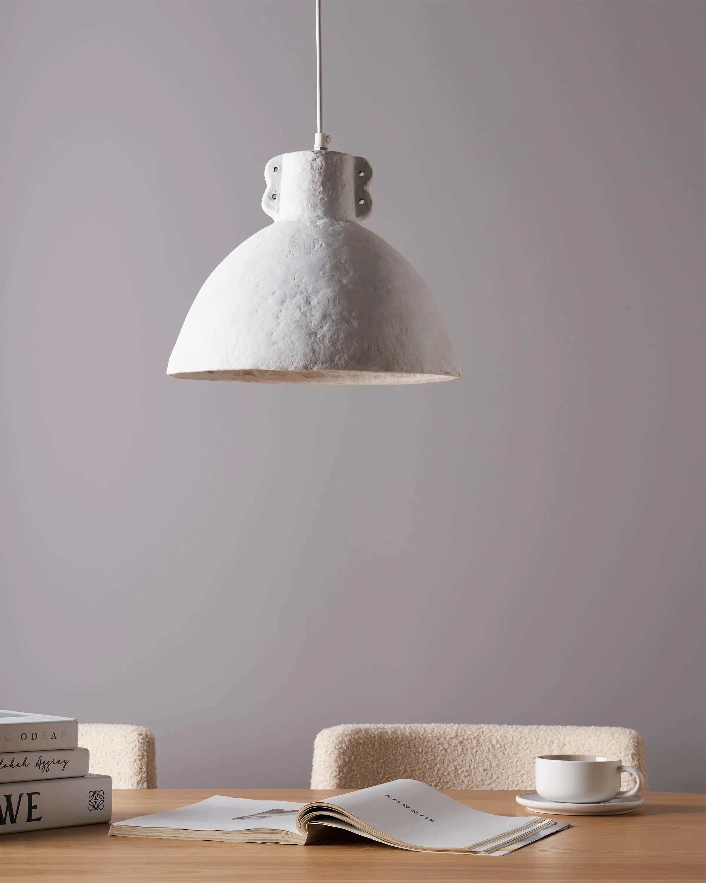 Hanglamp MIGUELETE Papier-mâché Wit