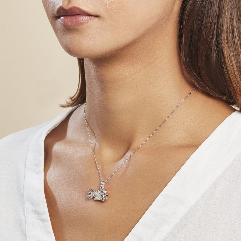 Pendentif Costanza Argent Blanc
