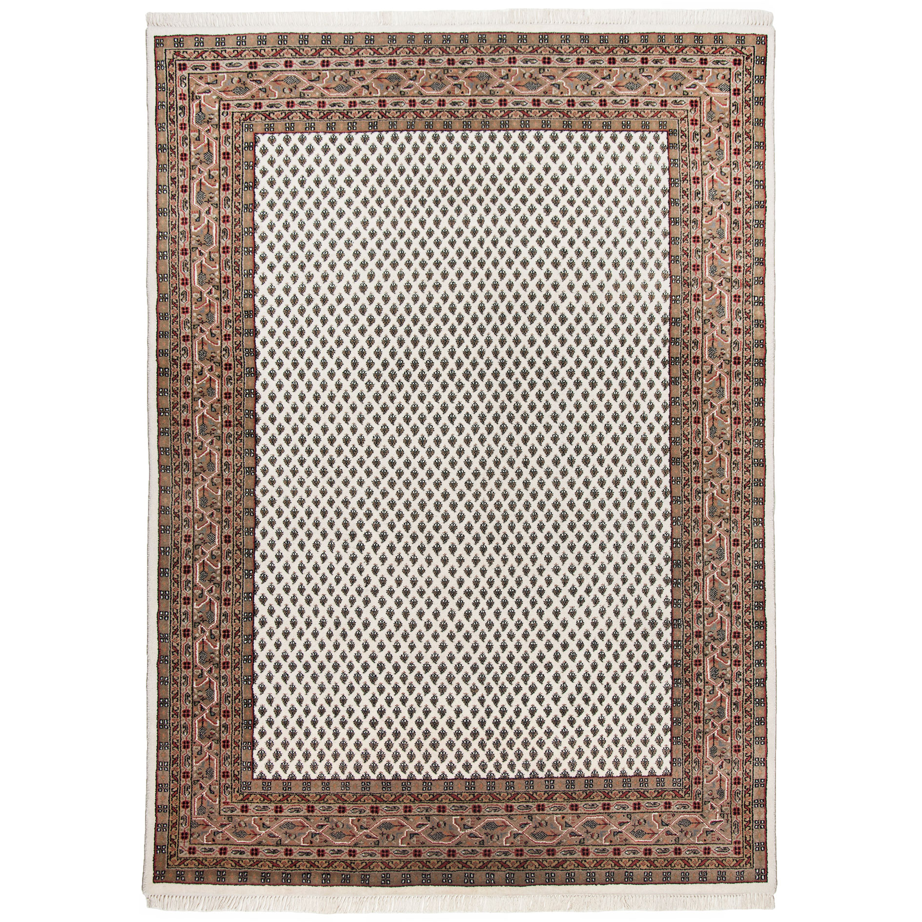 Teppich CHANDI - creme-braun - Schurwolle - 40x60 cm