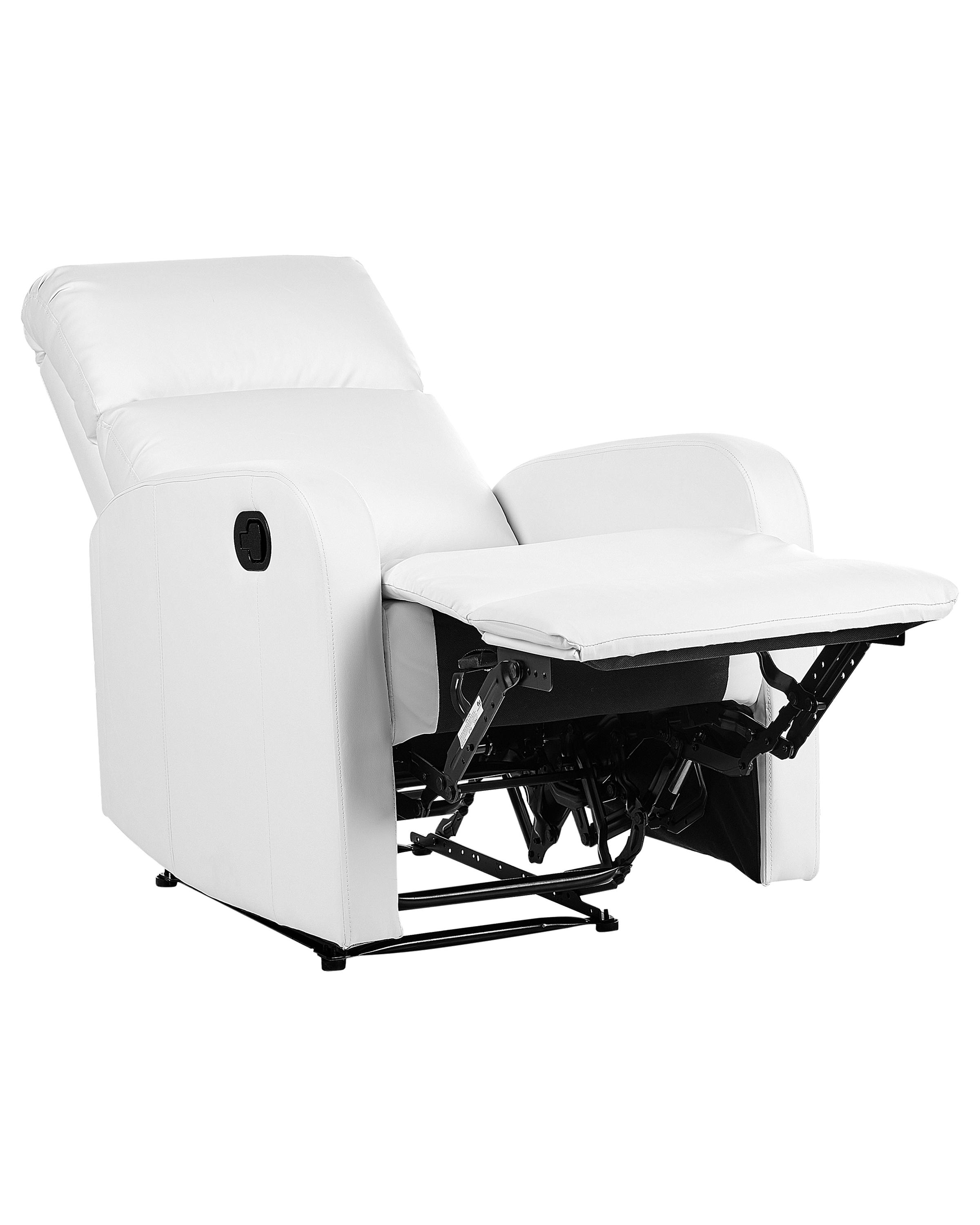Relaxfauteuil VIRRAT inclusief voetensteun Kunstleer Wit