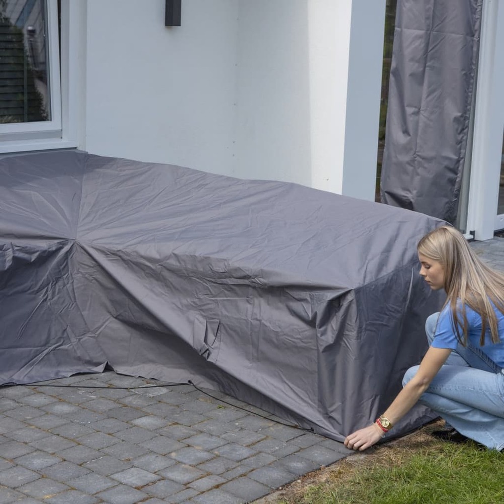Housse de meubles d'extérieur 320 x 255 x 70 cm gauche gris