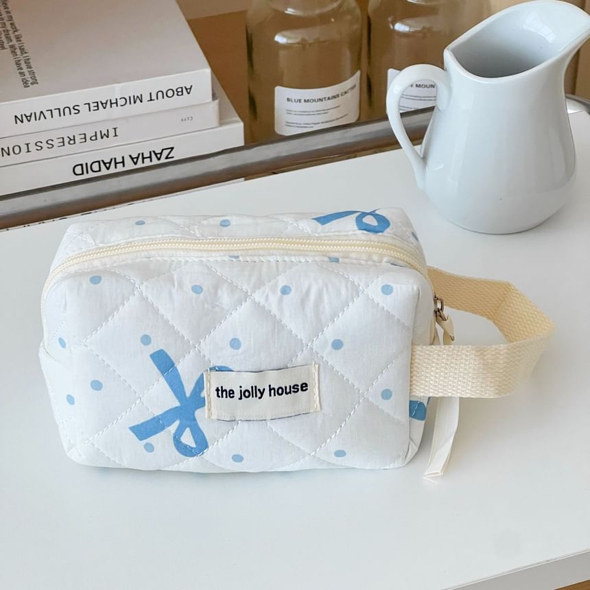 ZenlyHabit - Clutch / make-uptas met strik en stippen (verschillende ontwerpen)
