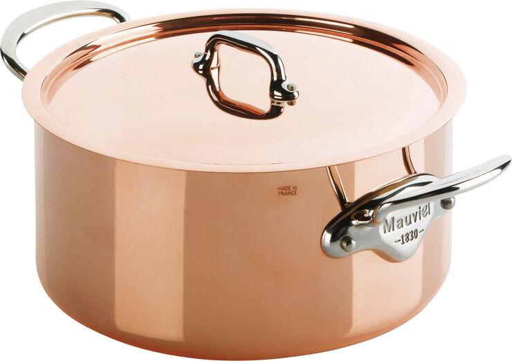 Mauviel M150S gryde m. låg 24 cm. Kobber