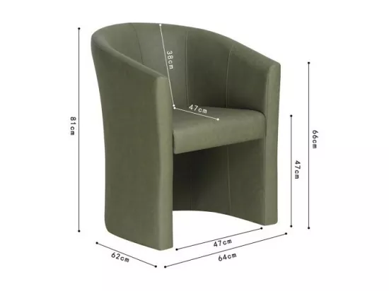 Fauteuil de salon KYOTO – Confortable – Vert – Style vintage