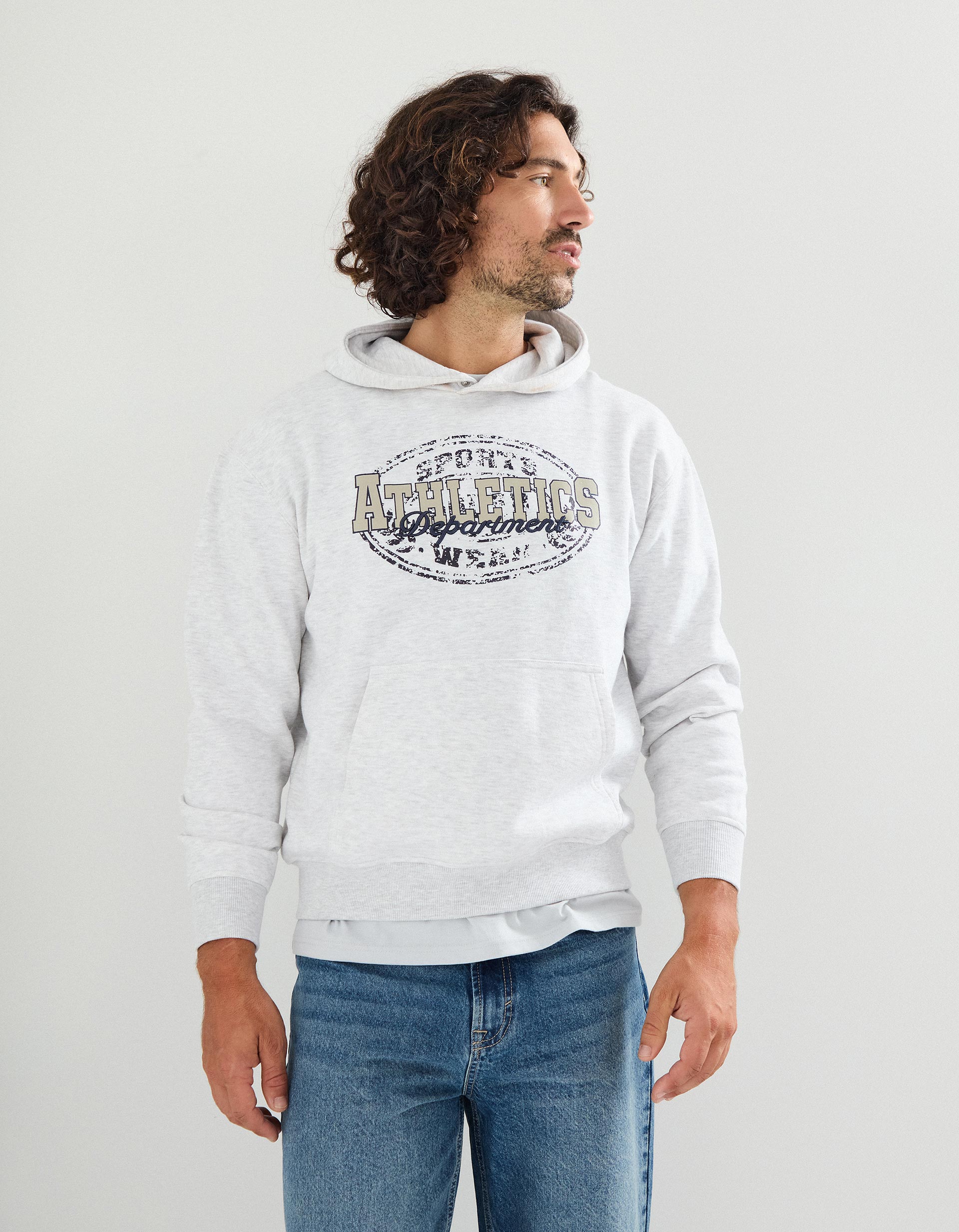 Sweatshirt com Capuz, Homem, Cinzento Claro