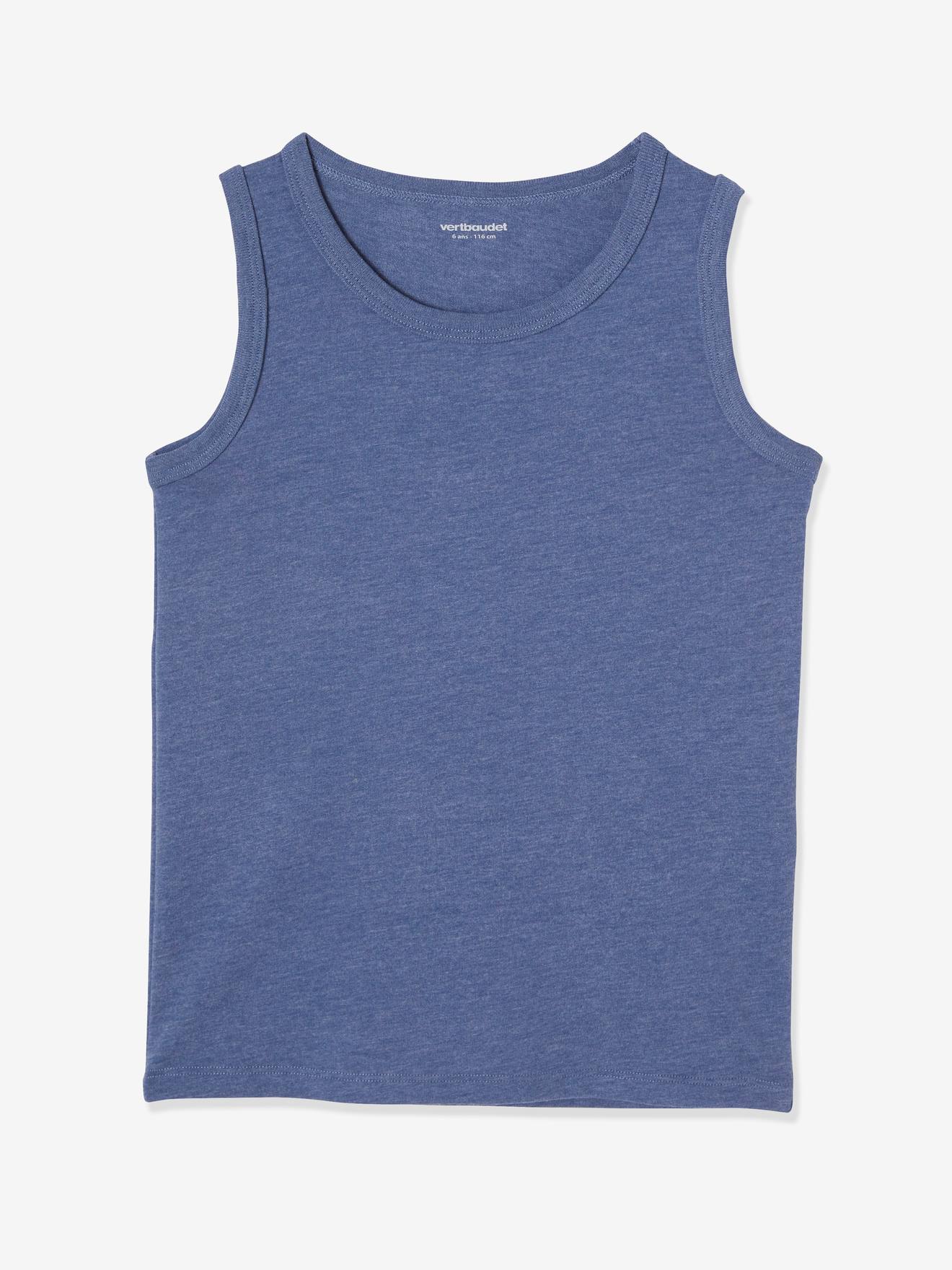 Conjunto de 3 camisetas regatas azuis claras bicolor/multicoloridas para meninos