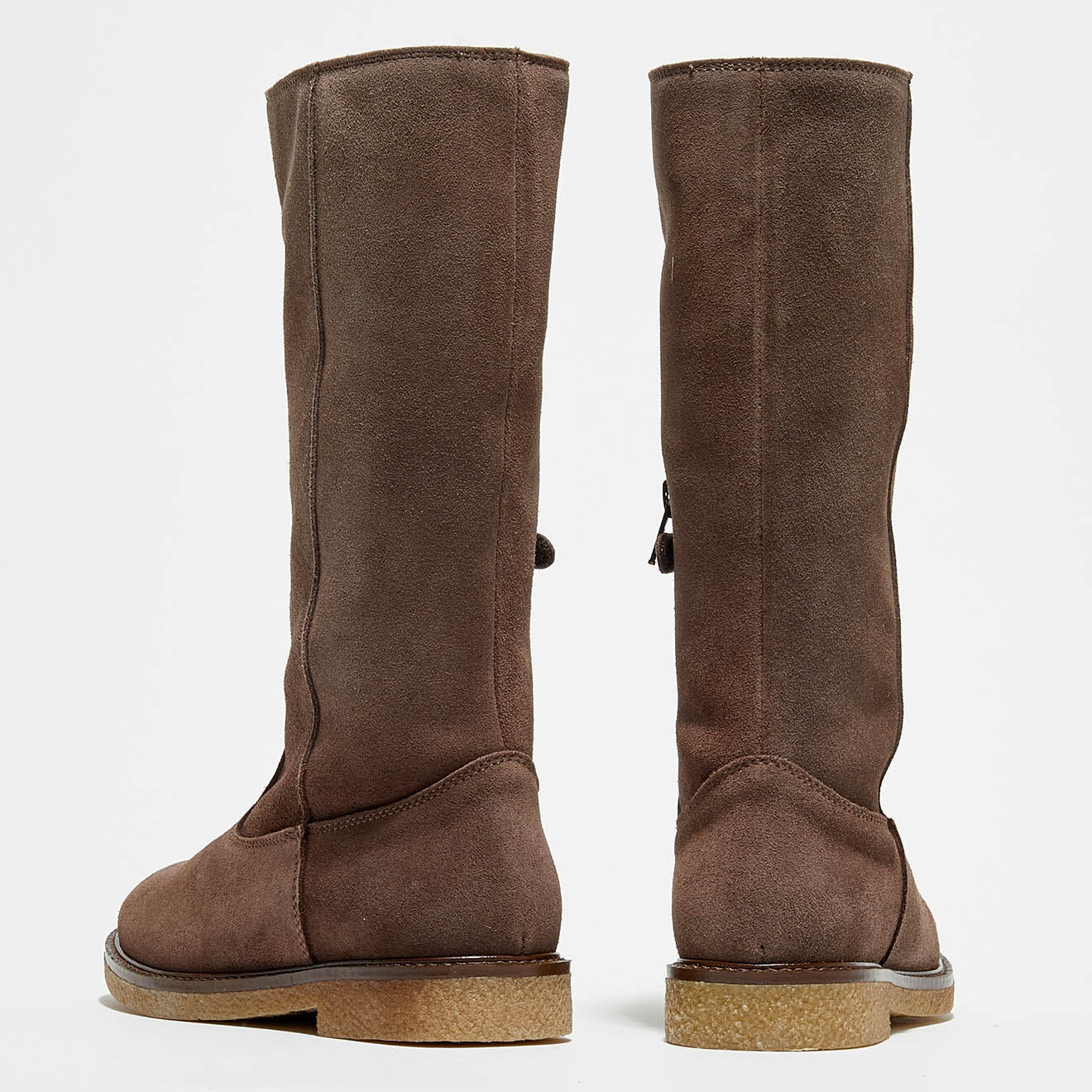Bonpoint Bottes Wild en Velours de Cuir marron