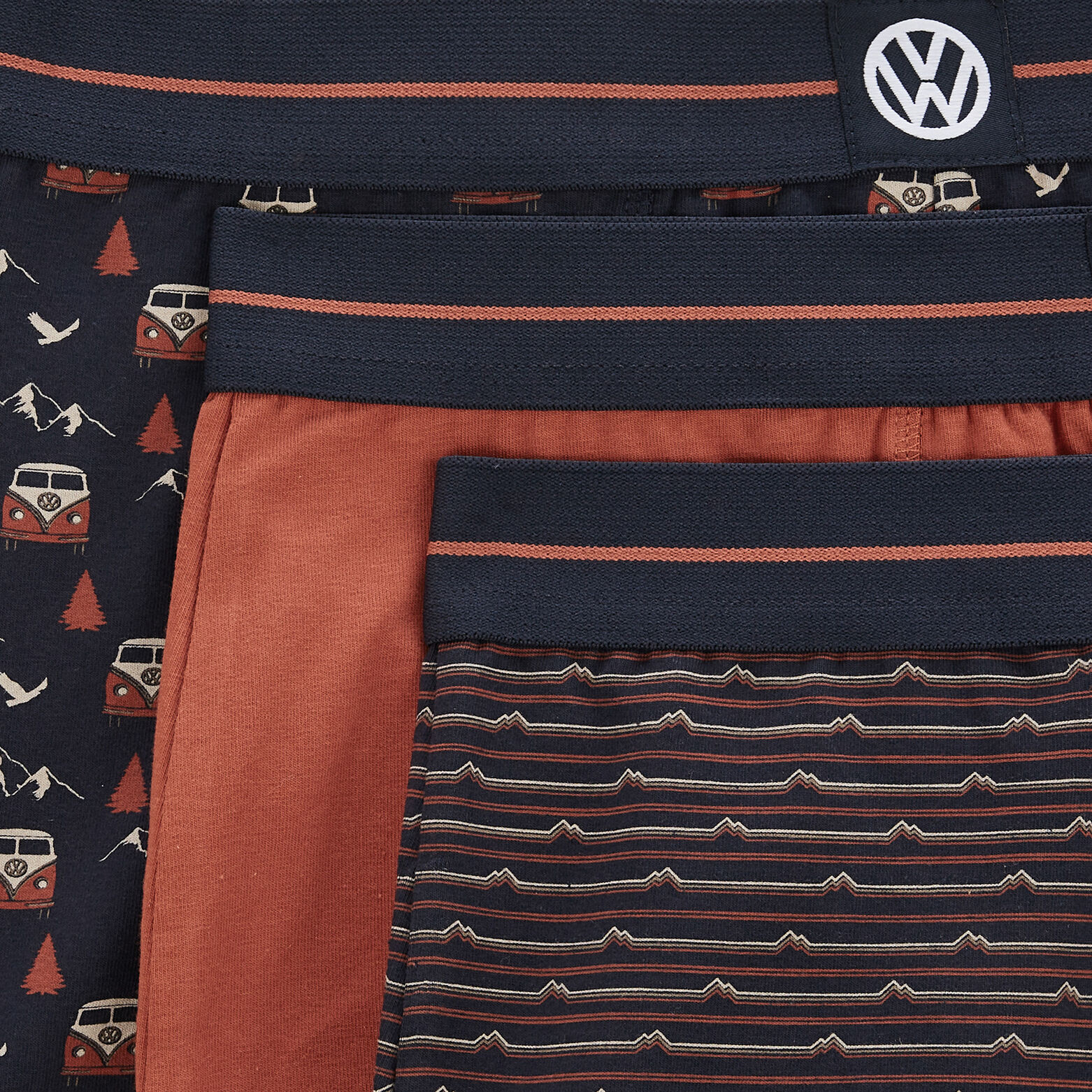 Lot de 3 boxers licence Volkswagen Bleu foncé