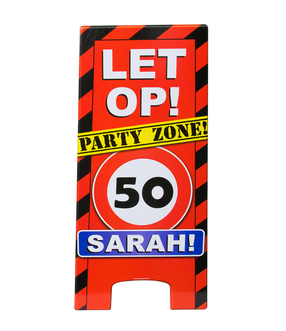 Sarah Warning Sign 50 Jaar 62,5cm
