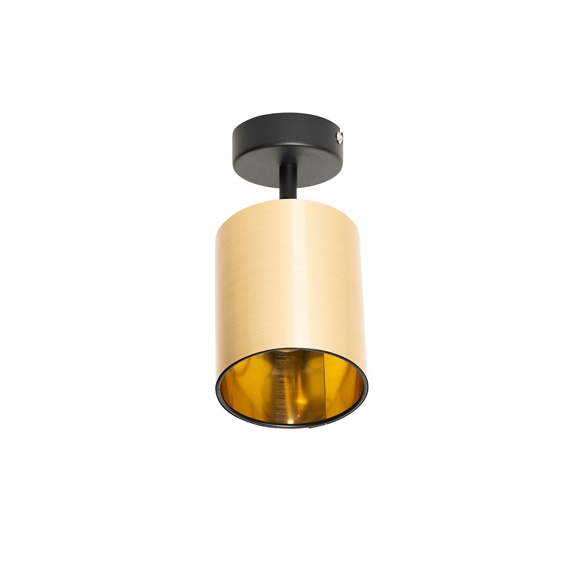 Moderne plafondspot zwart met goud - Lofty