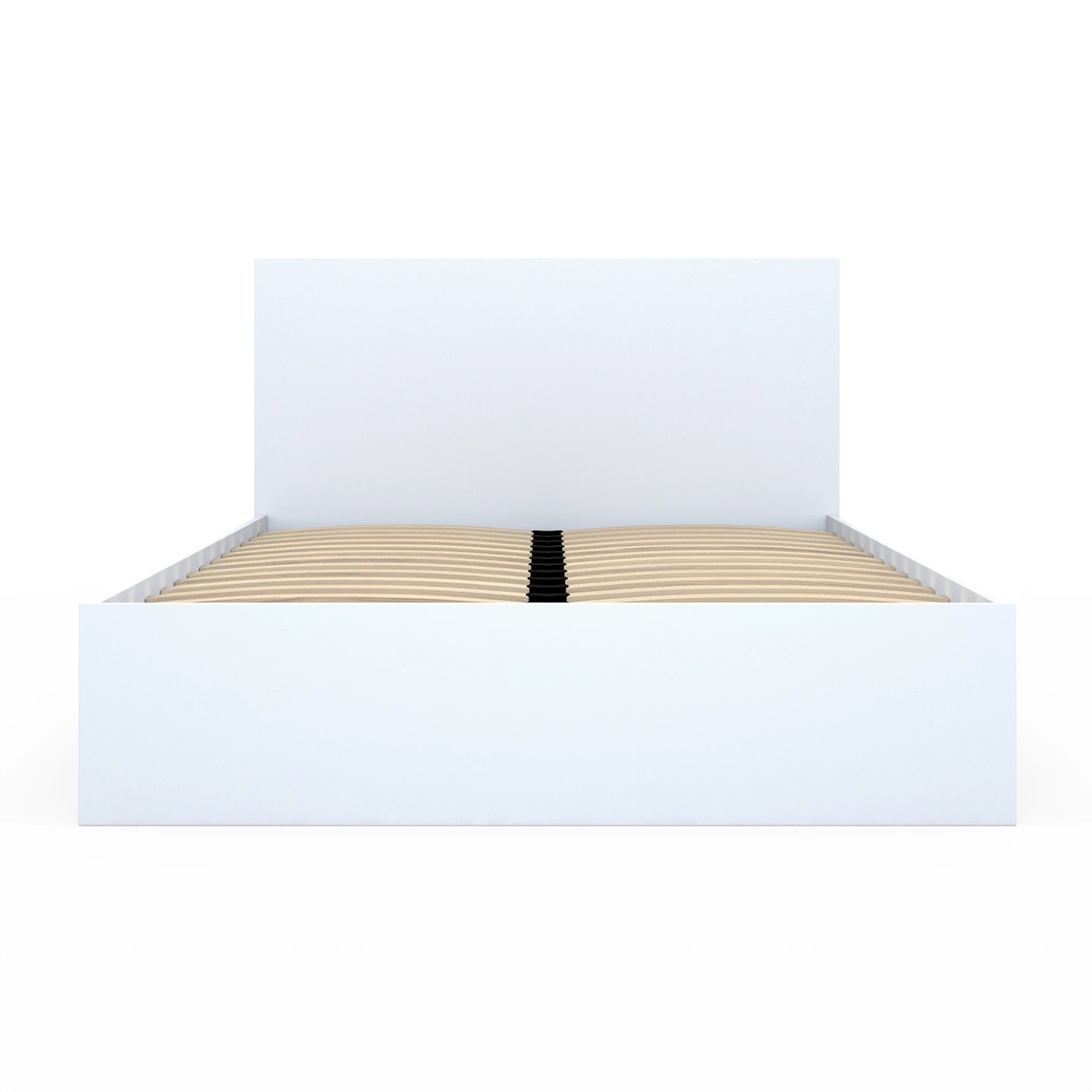 Lit double OMAHA 4 tiroirs sur roulettes avec tête de lit et sommier 140 x 190 cm blanc