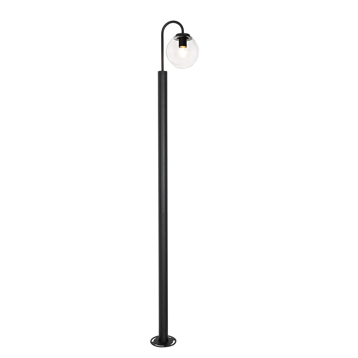 Moderne lantaarn zwart met helder glas 200 cm IP44 - Sfera