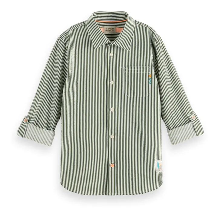 Scotch & Soda Chemise Rayée | Vert kaki