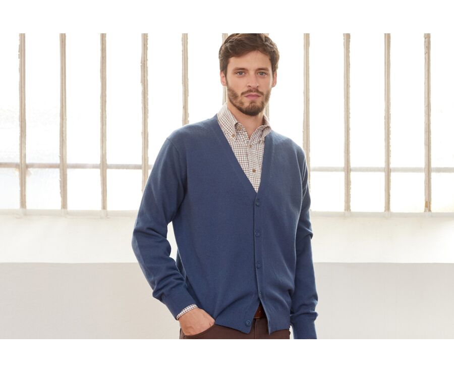 Gilet homme laine Bleu Pétrole - OWEN II
