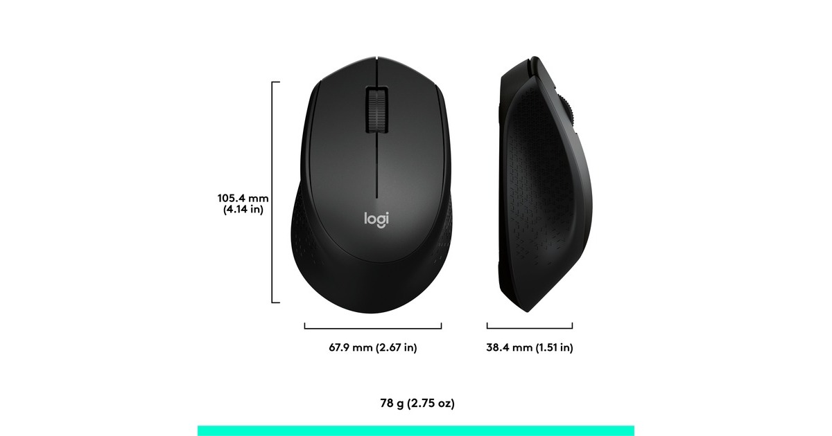 LogitechM330 SILENT PLUS muis  (Zwart, 1000 dpi)