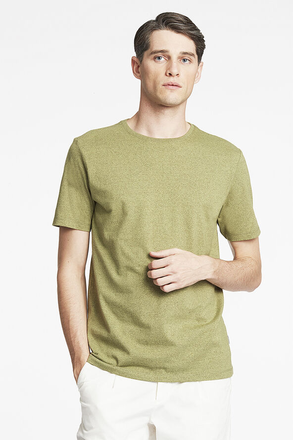 Lindbergh Mouliné o-neck tee S/S True army mix