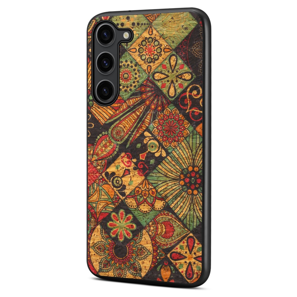 Samsung Galaxy S24 Hybrid Leder Hardcase Hülle im Vintage Mandala Look - Style 3