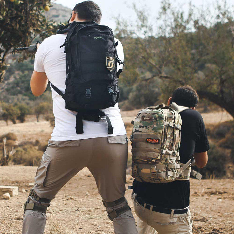 Source Tactical Assault 20 bruine rugzak met waterzak