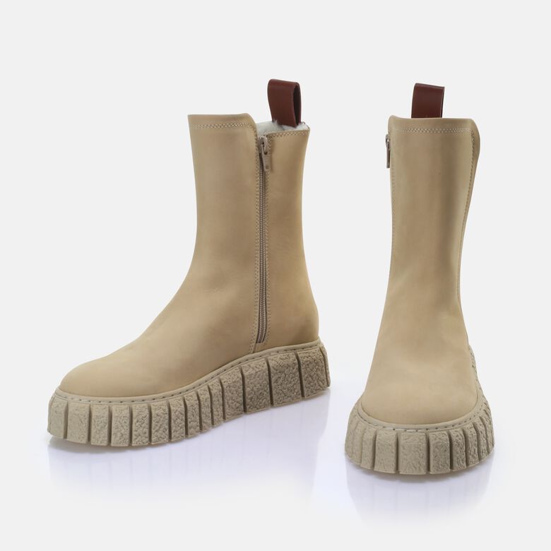 Rampa Zip Warm Bottines, crème