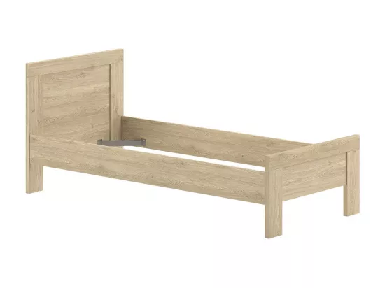 MARCO - Chambre Enfant Complète Lit 90x200cm Chevet Armoire 3P et Commode Aspect Chêne