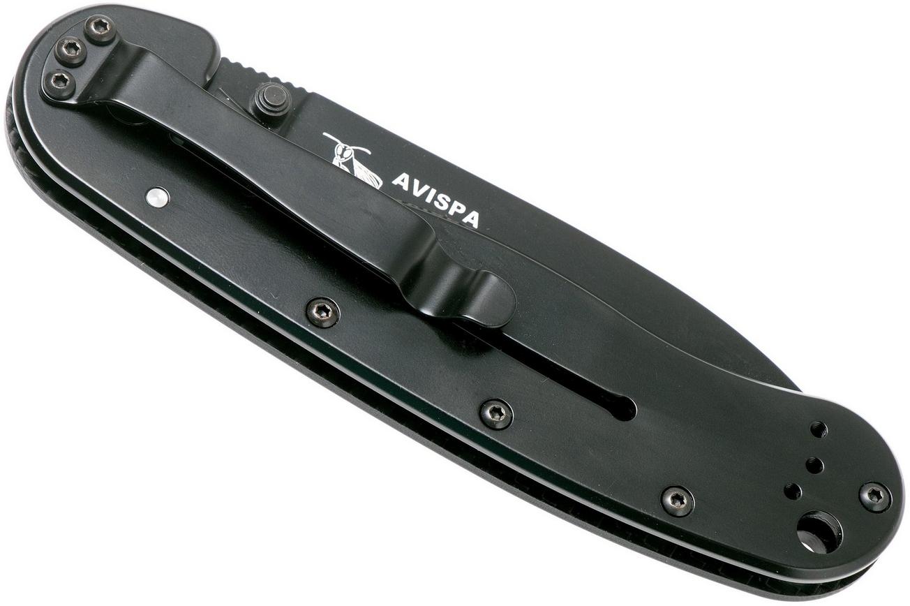 ESEE Avispa zakmes, black D2 blade, carbonfiber handle BRK1302CFB