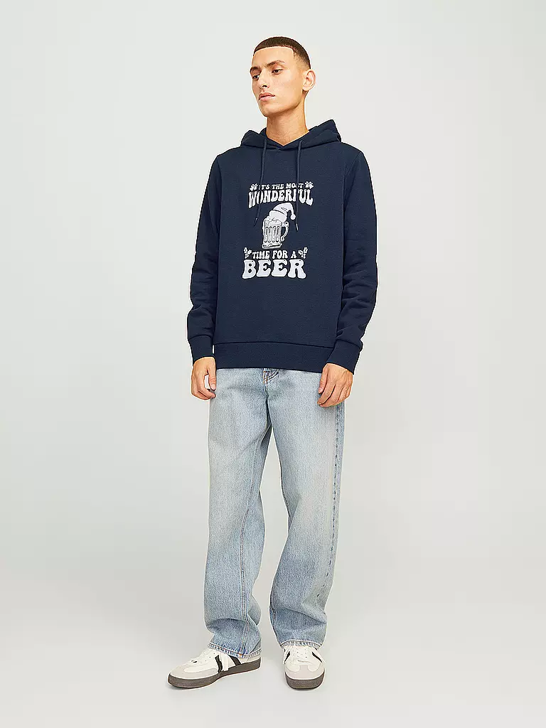 JACK & JONES Kapuzensweater - Hoodie JJXMAS  dunkelblau