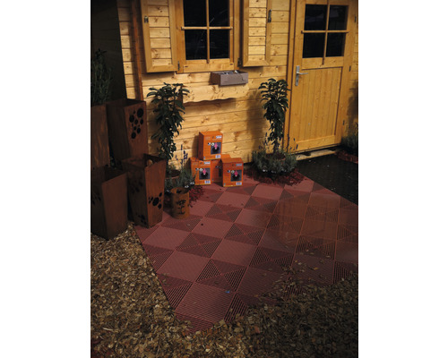 Florco Classic kliktegel, kunststof, 40x40 cm, 1 verpakking van 6 stuks, terracotta