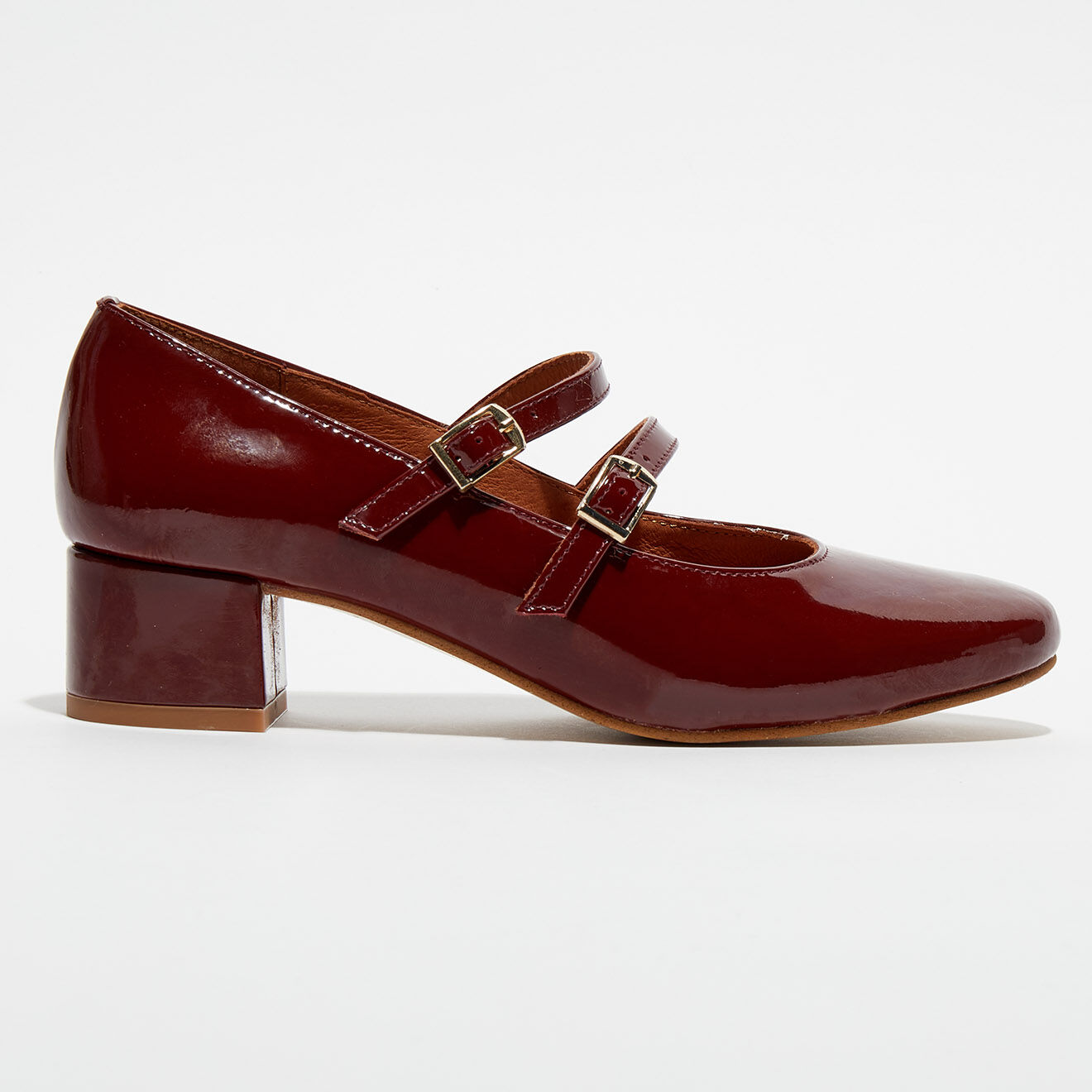 Quartier Latin Babies en Cuir verni Louise rouge bordeaux - Talon 4 cm