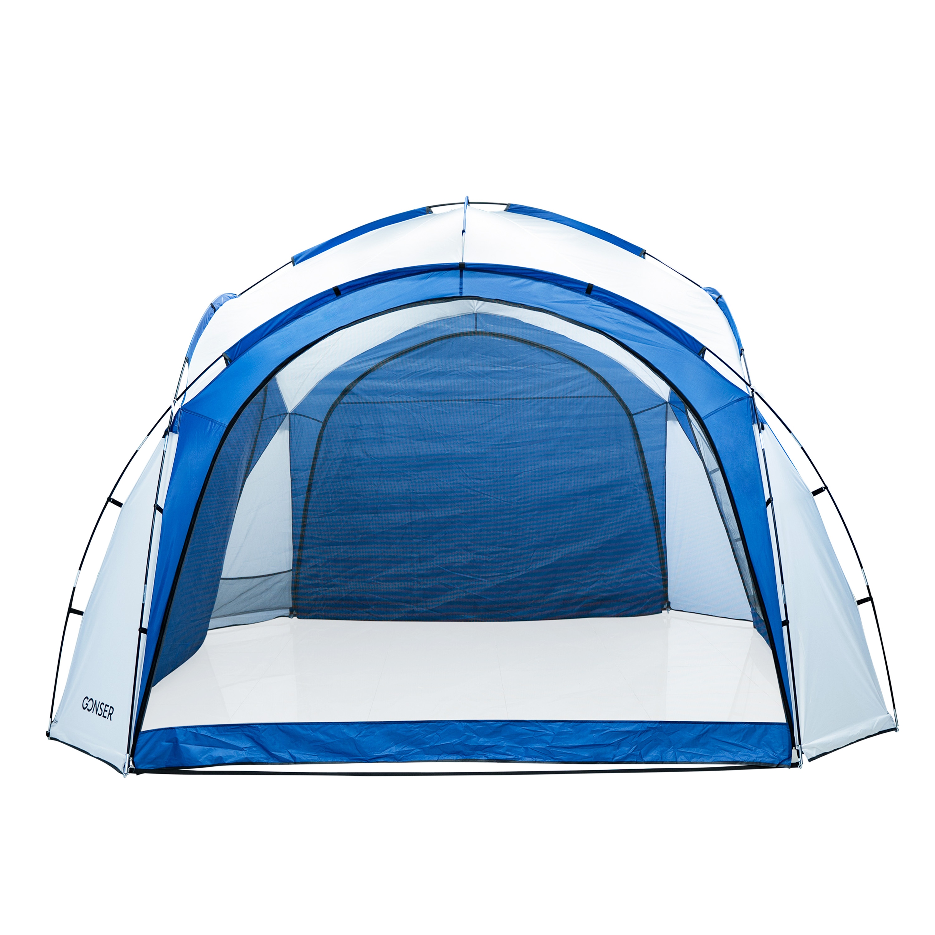 Pavillon LED KAYLA 3.5 x 3.5 m transparent/blau