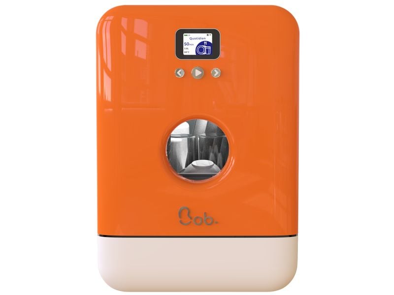 Daan Tech Tischgeschirrspüler Bob Orange/Weiss Kompakter Geschirrspüler für 3 Gedecke