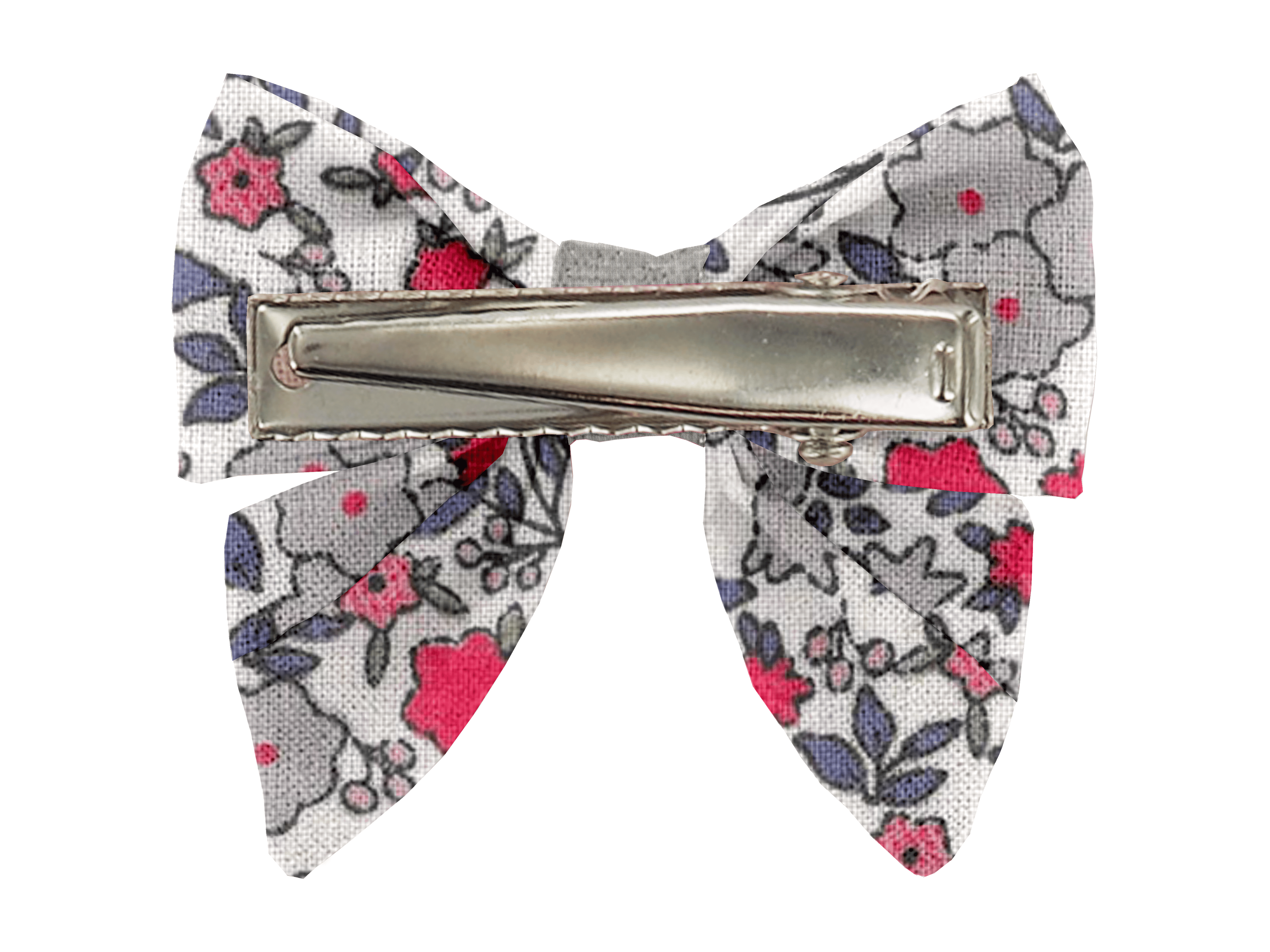 Barrette Mini Noeud Papillon Serenade Rouge Gris