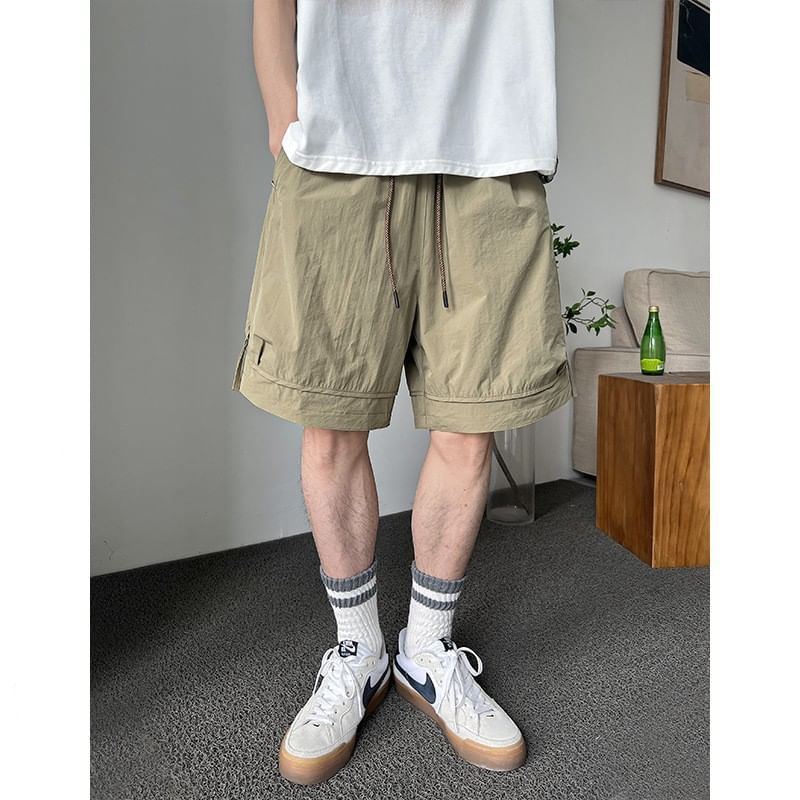 Nightbell - Effen shorts met trekkoord in de taille