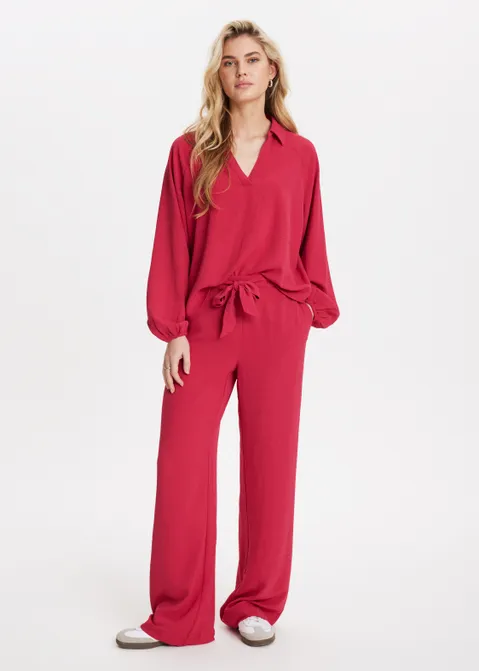 Top met plooien paars (FUCHSIA)