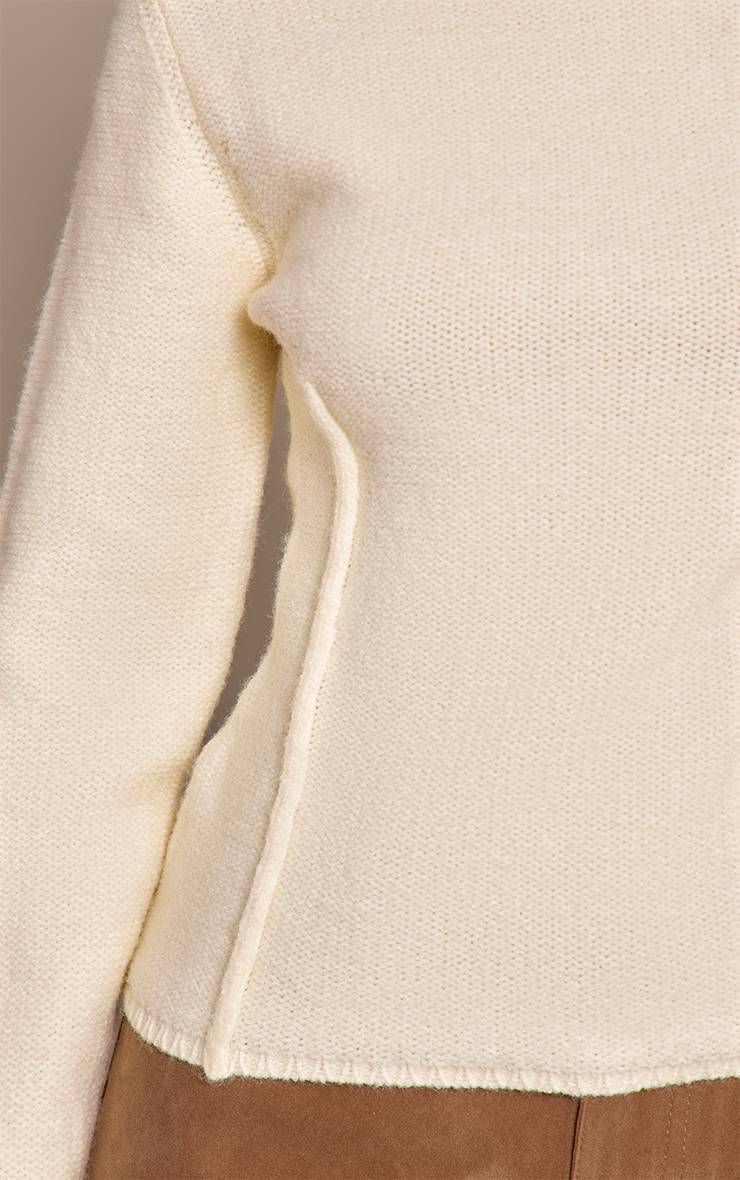 Crème Synthétiquell Moulant En Maille À Détails De Coutures Petite Taille