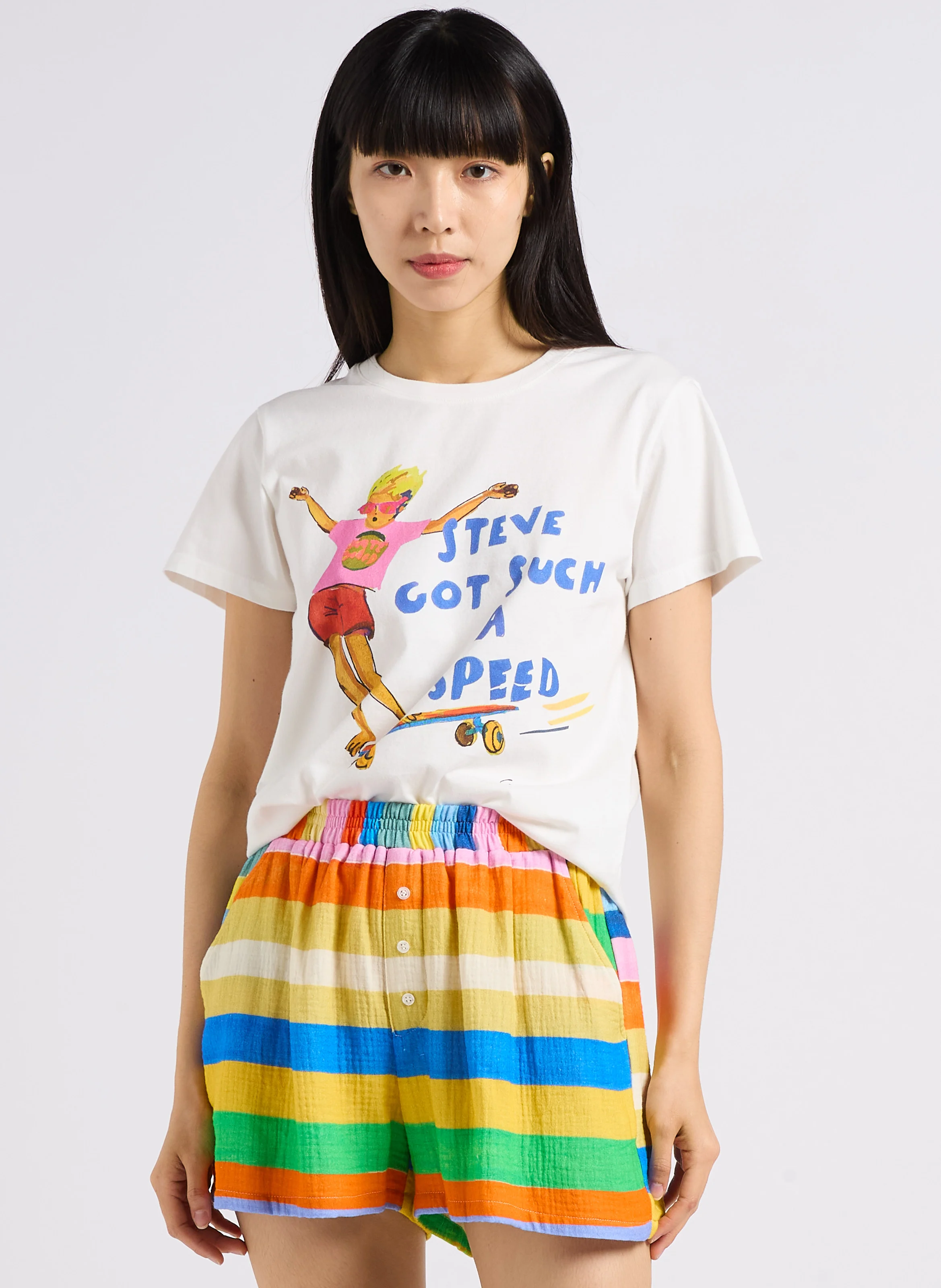 STEVE GOT SUCH A SPEED - Tee-shirt col rond en coton | Multicolore