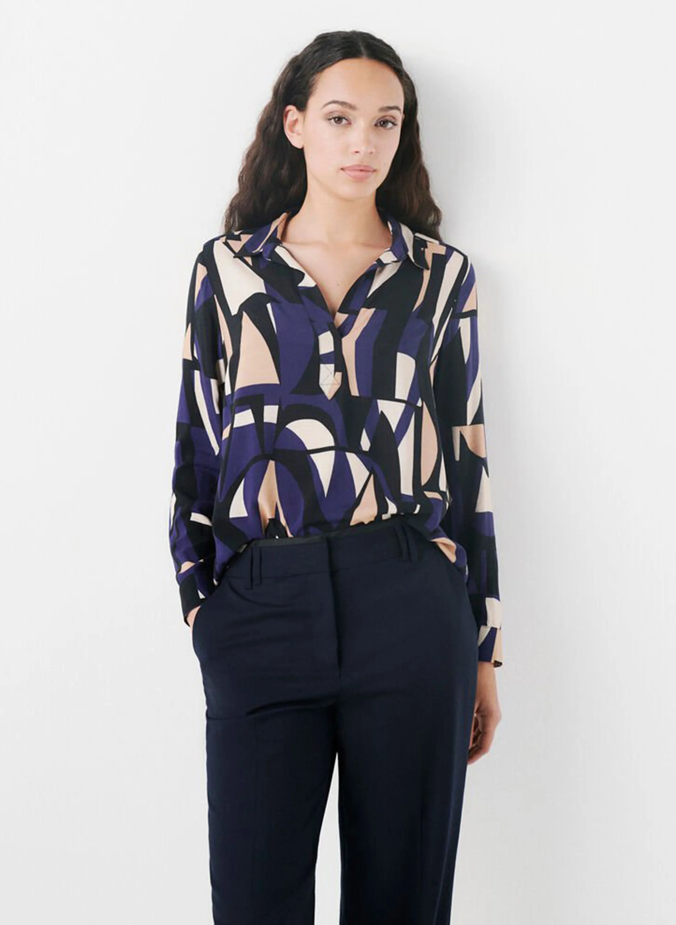 LOVELY2 - Chemise col classique imprimée | Bleu