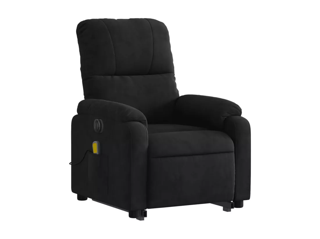 Fauteuil inclinable massant électrique noir tissu microfibre