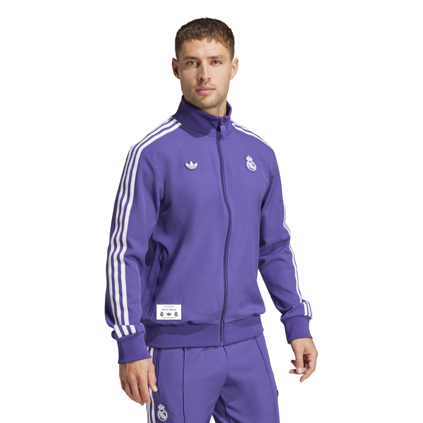 adidas Real Madrid Icon Trainingspak Full-Zip 2024-2025 Paars Wit