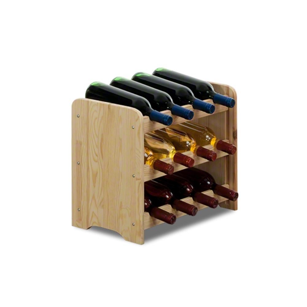 PROREGAL Wijnrek Pinot Vine C HxBxD 36 x 44 x 26,5 cm 12 Flessen Massief grenenhout Natuurlijk Onbehandeld