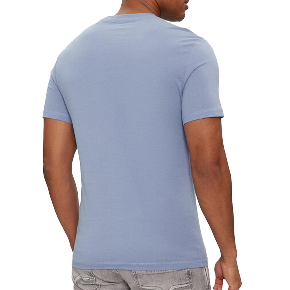 Guess T-shirt Bleu Clair Homme Guess Aidy