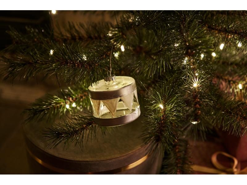 Sirius Weihnachtskugel Elly Trommel, Ø 7, Silber Weihnachtliche LED-Dekoration