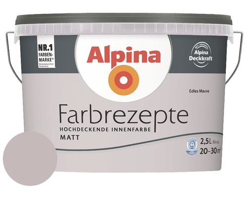 Alpina muurverf kleur recepten elegant mauve 2.5 l