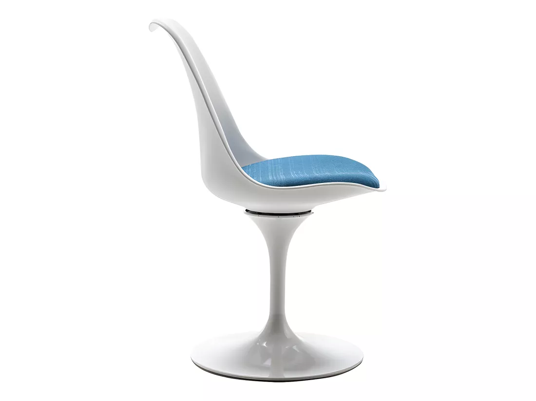 Lot de 2 chaises en polypropylène, tissu et métal - Bleu et blanc - XAFY