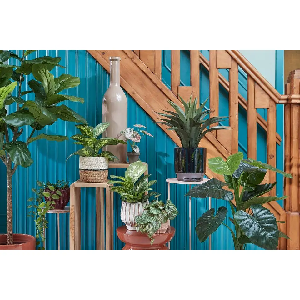 Mica Decorations Damian Plantenmand - Set van 2 - Ø20 cm - Zeegras