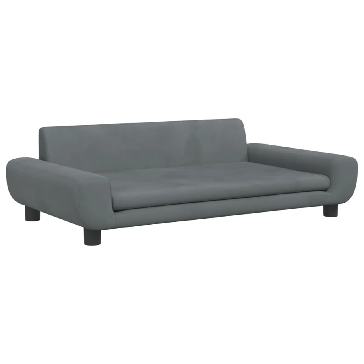 vidaXL Canapé Enfant Velours Gris Foncé