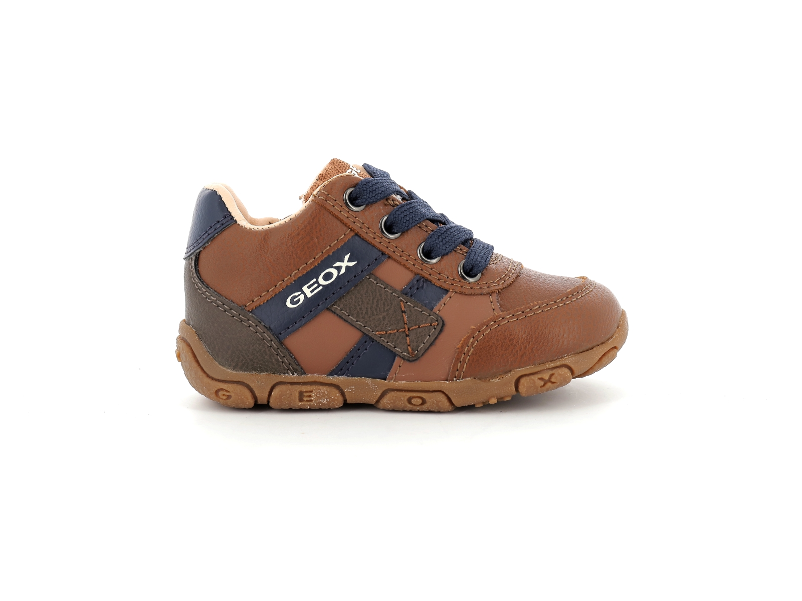 Geox-B BALU BOY-B0436B Cuir Marron Bleu