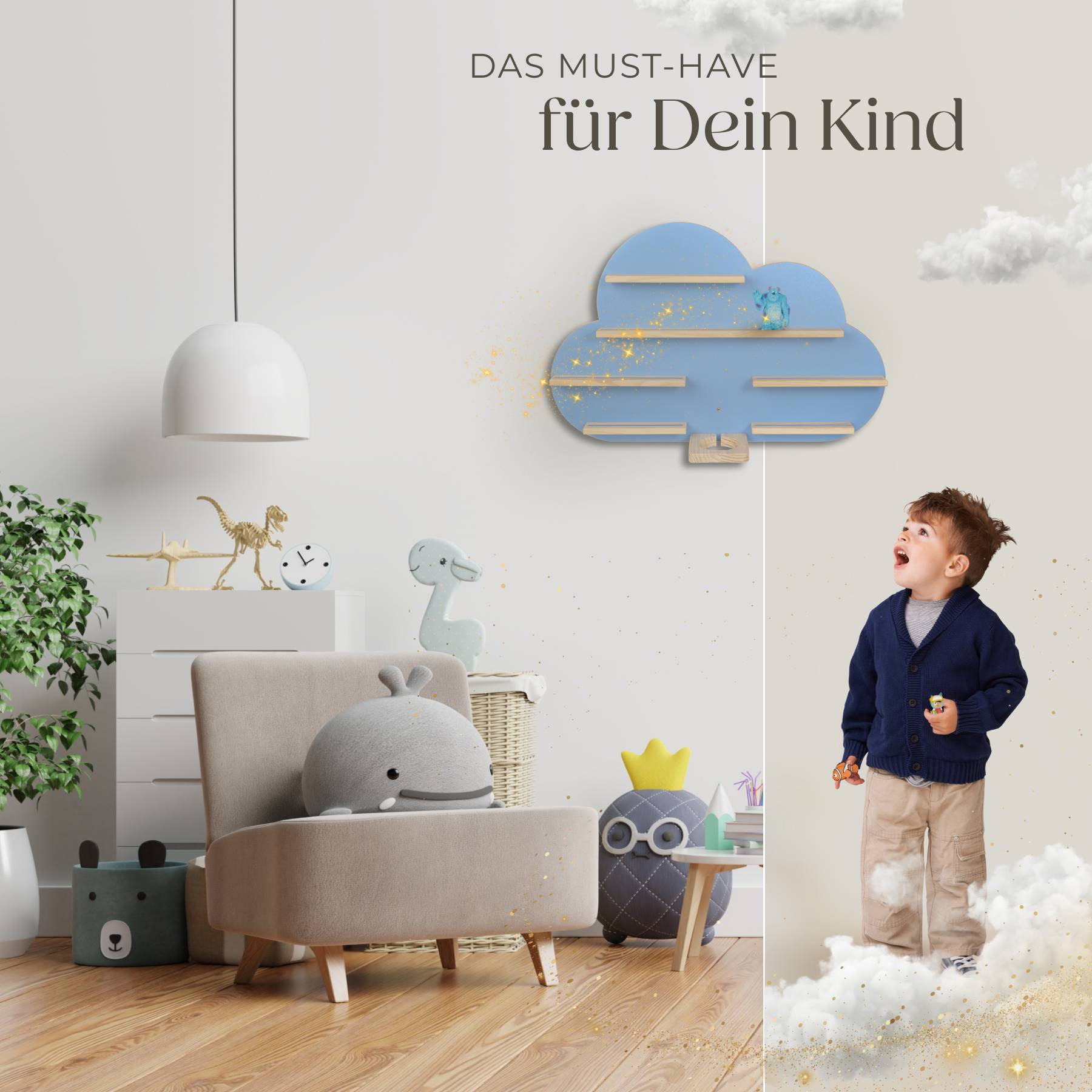 Wandregal MyLittleStory Cloud