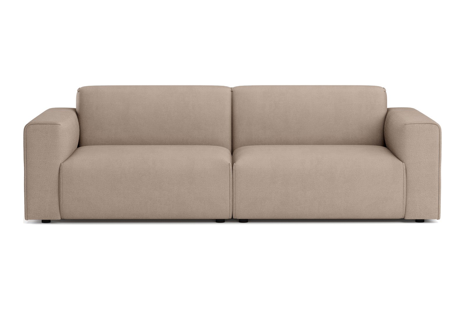 Monaco Lux 3-seter sofa Tekstil Brego 34 Light Brown med sorte ben. Lux komfort.